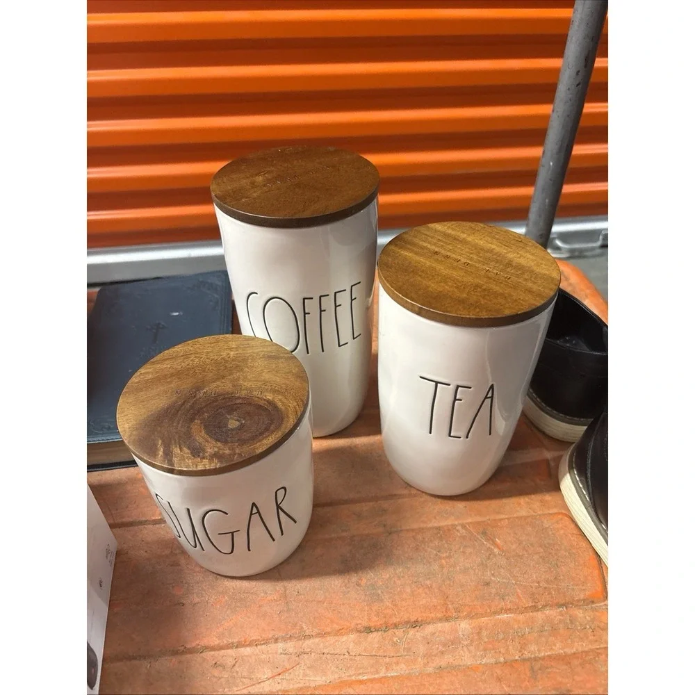 Rae Dunn COFFEE TEA SUGAR Canisters farmhouse kitchen decorations